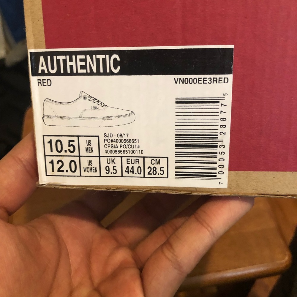 Authentic Red Low Vans